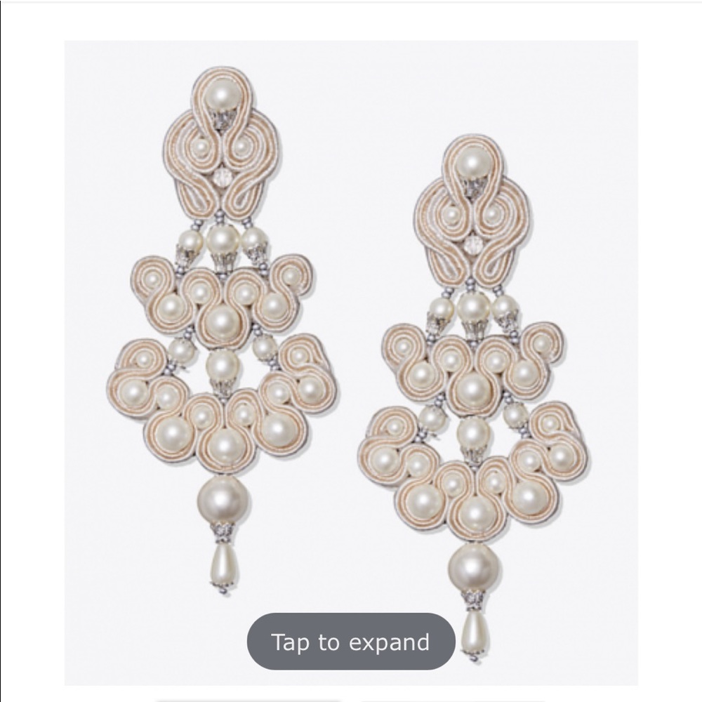 TORY BURCH IVORY CHANDELIER EARRINGS NWT